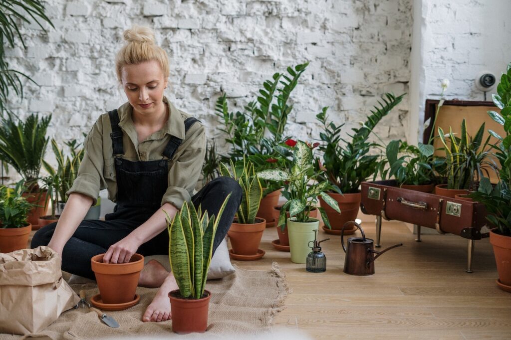 femme jardinage