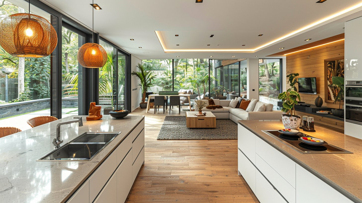 Cuisine ouverte sur salon de 25m2 : idées et agencement pratiques